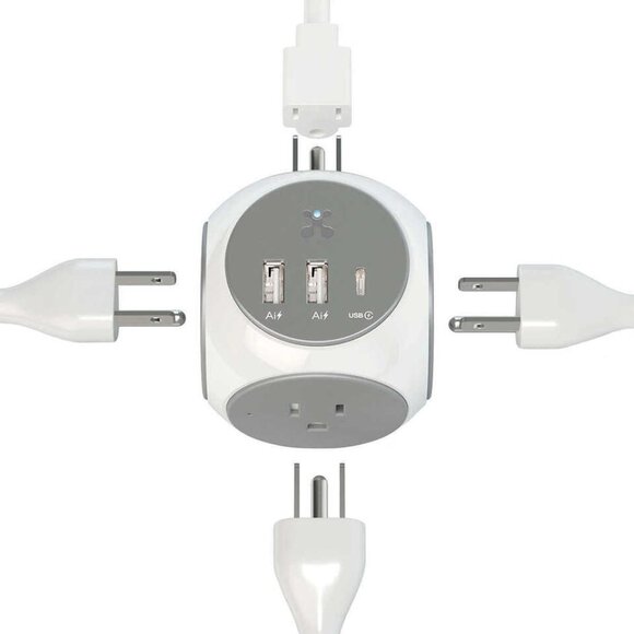 Atomi Power Cube AC Outlets High-Speed Smart USB Charging, 2 Pack - Picture 3 of 5